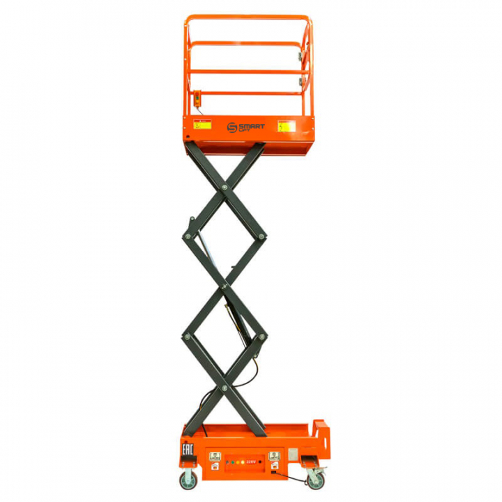 Подъемник ножничный несамоходный SMARTLIFT 81-5013, грузоподъемность 300 кг, рабочая высота 4700 мм, тип питания AC