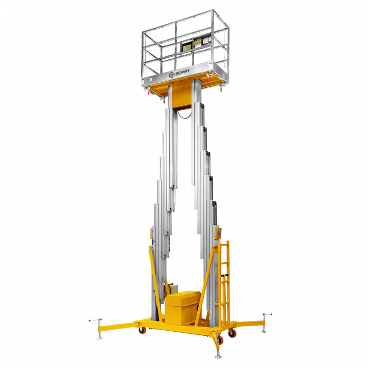 Подъемник мачтовый несамоходный SMARTLIFT 81-5033, грузоподъемность 200 кг, рабочая высота 11700 мм, тип питания Работает от сети 220 V