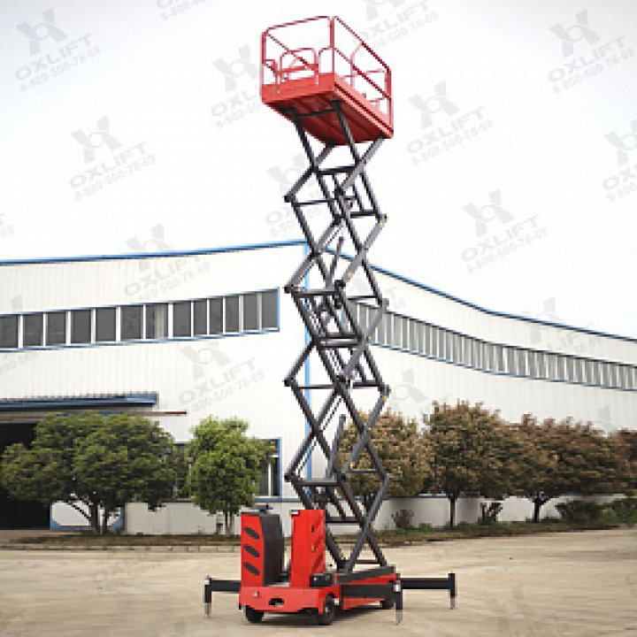 Самоходный ножничный подъемник OXLIFT 701123, рабочая высота 9,5 H1(м), размер платформы 2.15X1.14 L5xL3 (м)