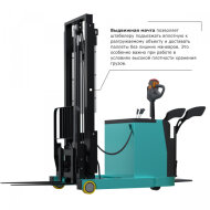 Штабелер с выдвижной мачтой (мини-ричтрак) PROLIFT PRO MRV2030, грузоподъемность 2000 кг