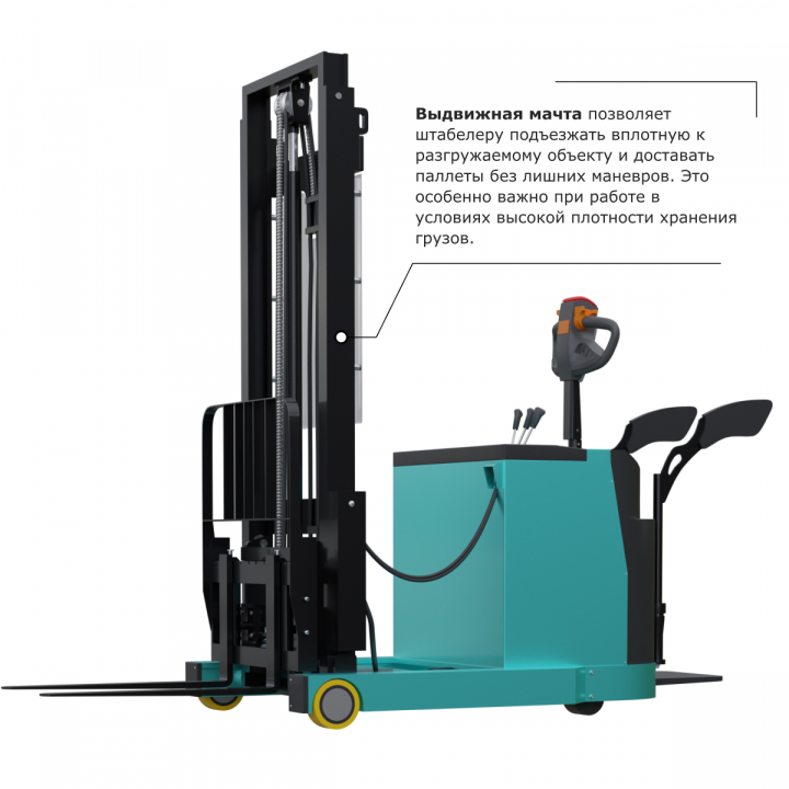 Штабелер с выдвижной мачтой (мини-ричтрак) PROLIFT PRO MRV2060, грузоподъемность 2000 кг