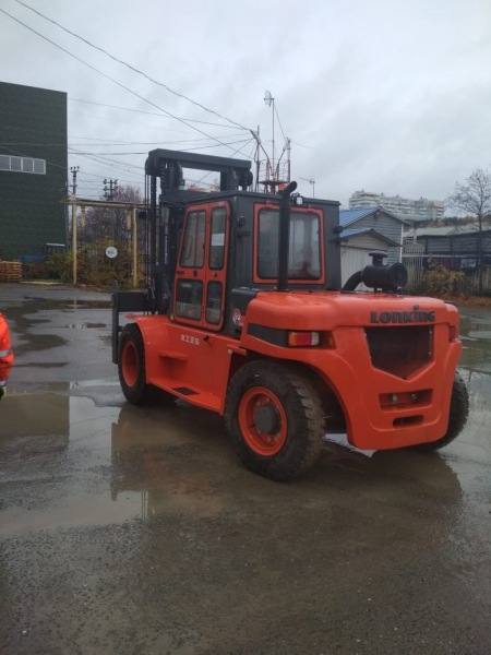 Дизельный вилочный погрузчик Lonking LG120DT Контейнерный тип (Двигатель Cummins, В-3000мм), высота подъема 3000 мм, грузоподъемность 12000 кг