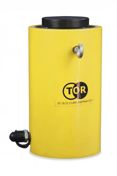 Домкрат гидравлический телескопический TOR HHYG-15510D (ДТ15Г510) 15 т (3 уровня), грузоподъемность 15 т, высота подъема 830 мм
