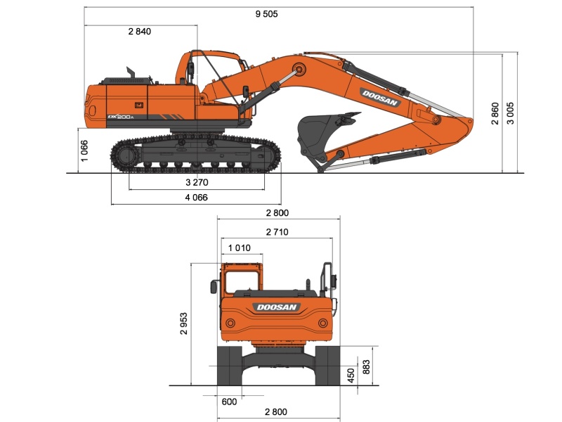 Гусеничный экскаватор DEVELON DX210-7M, мощность двигателя 157 л.с.