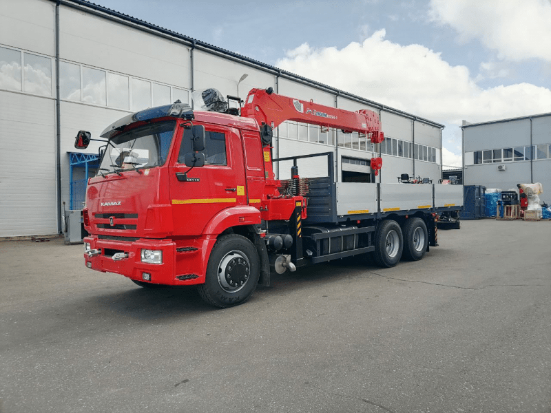 Кран-манипулятор Kanglim 1256 G2 на шасси КАМАЗ-65115-48, борт 6500 мм