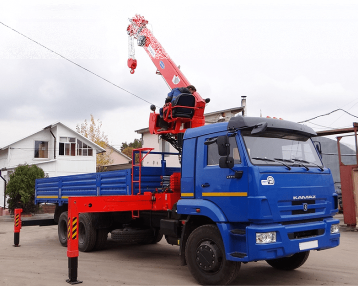 Кран-манипулятор Kanglim 1256 G2 на шасси КАМАЗ-65115-48, борт 6500 мм