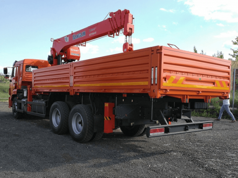 Кран-манипулятор Kanglim 1256 G2 на шасси КАМАЗ-65115-48, борт 6500 мм