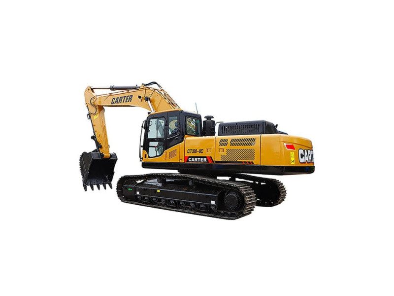 Экскаватор Carter CT380-8С, тип двигателя Дизельный жидкостного охлаждения, мощность двигателя 212 / 288.24 кВт / л/с, емкость ковша 1.8 м3, эксплуатационная масса 37800 кг