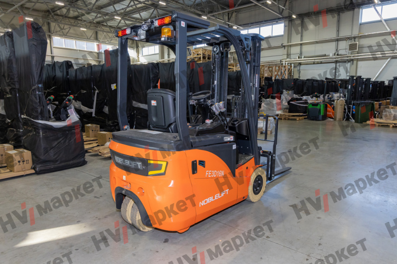Электрический вилочный погрузчик Noblelift FE3D16N Duplex mast (Свинц-кислот 455Ач, FFL, В-3000мм), высота подъема 3000 мм, грузоподъемность 1600 кг, ширина вил 100 мм